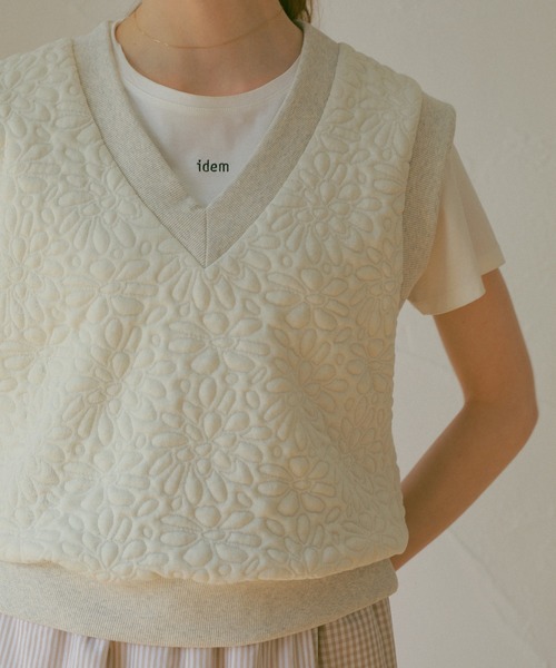 idem(イデム)の「pocopoco sweat vest/キルティングスウェットベスト(ベスト・レディース・ブラック/ブルー/アイボリー・FREE)」の15枚目の写真