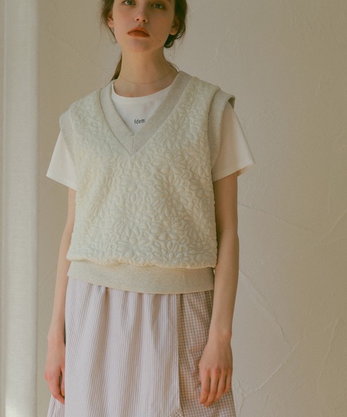 idem(イデム)の「pocopoco sweat vest/キルティングスウェットベスト(ベスト・レディース・ブラック/ブルー/アイボリー・FREE)」の21枚目の写真