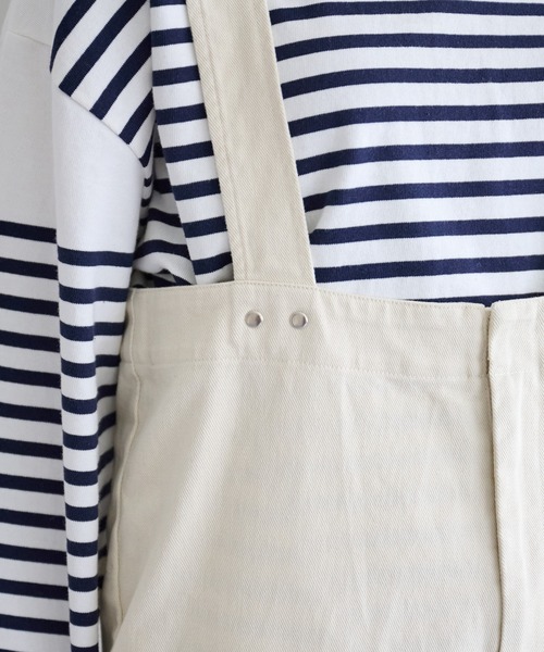 DISCOAT（ディスコート）の「【WEB限定】コットンツイルサロペット（サロペット/オーバーオール・レディース・ブラック/アイボリー/ベージュ・MEDIUM/LARGE）」の10枚目の写真