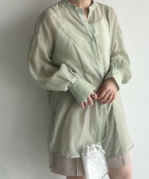 w closet | バンドカラーシアーブラウス(シャツ/ブラウス)