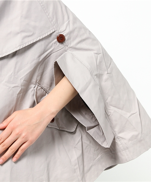 OUTLET（アウトレット）の「【WHO'S WHO gallery】58safariponcho（ポンチョ・レディース・ベージュ/グレー・FREE）」の7枚目の写真