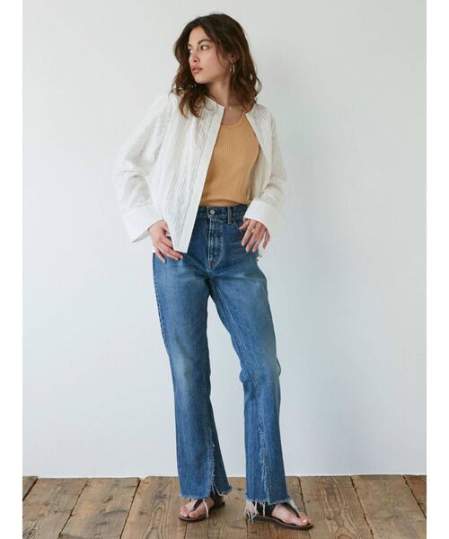 Ungrid（アングリッド）の「コットンジャカードピンタックシャツ（シャツ/ブラウス・レディース・ブラック/オフホワイト・FREE）」の3枚目の写真