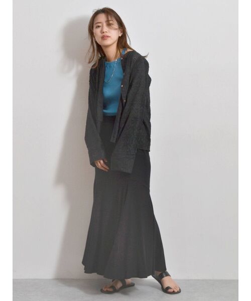 Ungrid（アングリッド）の「コットンジャカードピンタックシャツ（シャツ/ブラウス・レディース・ブラック/オフホワイト・FREE）」の8枚目の写真