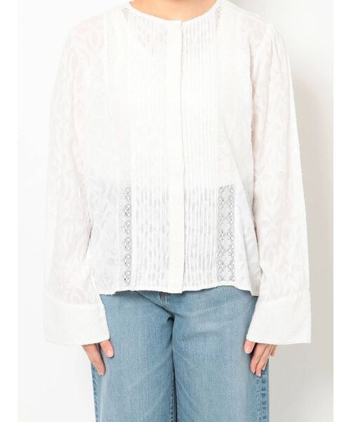 Ungrid（アングリッド）の「コットンジャカードピンタックシャツ（シャツ/ブラウス・レディース・ブラック/オフホワイト・FREE）」の10枚目の写真