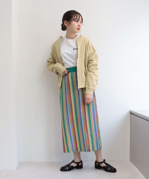 fredy emue(フレディエミュ)の「マルチストライプ ニットソースカート(スカート・レディース・ブルー系その他7/グリーン系その他3/ベージュ系その他3・38)」の22枚目の写真