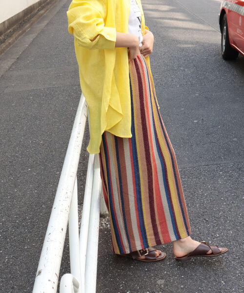 fredy emue(フレディエミュ)の「マルチストライプ ニットソースカート(スカート・レディース・ブルー系その他7/グリーン系その他3/ベージュ系その他3・38)」の13枚目の写真