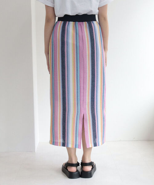 fredy emue(フレディエミュ)の「マルチストライプ ニットソースカート(スカート・レディース・ブルー系その他7/グリーン系その他3/ベージュ系その他3・38)」の10枚目の写真