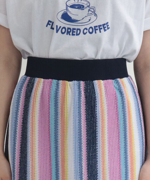 fredy emue(フレディエミュ)の「マルチストライプ ニットソースカート(スカート・レディース・ブルー系その他7/グリーン系その他3/ベージュ系その他3・38)」の9枚目の写真