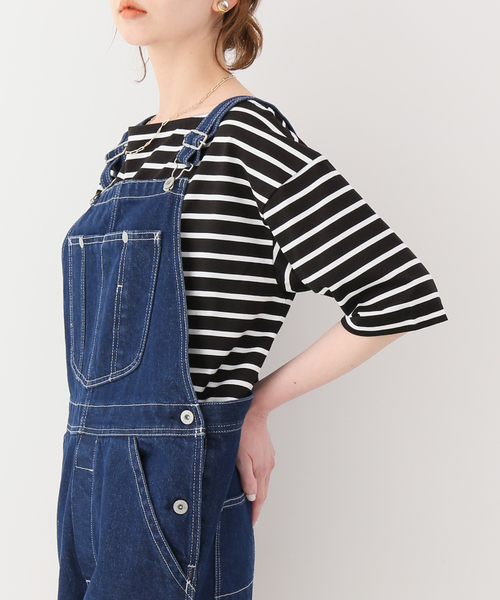 SLOBE IENA(スローブイエナ)の「【HYGGE/ヒュッゲ】ボーダーカットソー(Tシャツ/カットソー・レディース・ブラック/ネイビー/ブルー・FREE)」の2枚目の写真