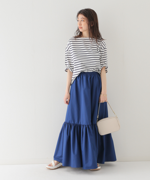 SLOBE IENA(スローブイエナ)の「【HYGGE/ヒュッゲ】ボーダーカットソー(Tシャツ/カットソー・レディース・ブラック/ネイビー/ブルー・FREE)」の4枚目の写真