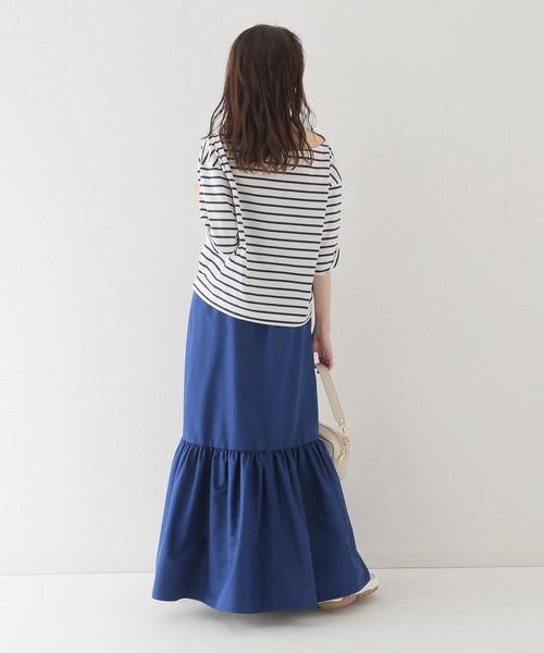 SLOBE IENA(スローブイエナ)の「【HYGGE/ヒュッゲ】ボーダーカットソー(Tシャツ/カットソー・レディース・ブラック/ネイビー/ブルー・FREE)」の5枚目の写真