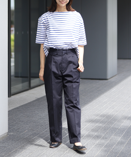 SLOBE IENA(スローブイエナ)の「【HYGGE/ヒュッゲ】ボーダーカットソー(Tシャツ/カットソー・レディース・ブラック/ネイビー/ブルー・FREE)」の7枚目の写真