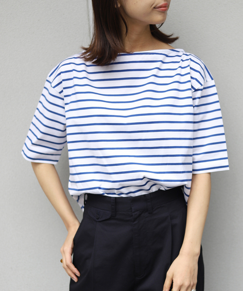 SLOBE IENA(スローブイエナ)の「【HYGGE/ヒュッゲ】ボーダーカットソー(Tシャツ/カットソー・レディース・ブラック/ネイビー/ブルー・FREE)」の8枚目の写真