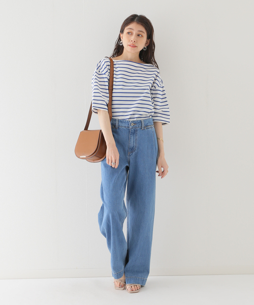 SLOBE IENA(スローブイエナ)の「【HYGGE/ヒュッゲ】ボーダーカットソー(Tシャツ/カットソー・レディース・ブラック/ネイビー/ブルー・FREE)」の9枚目の写真