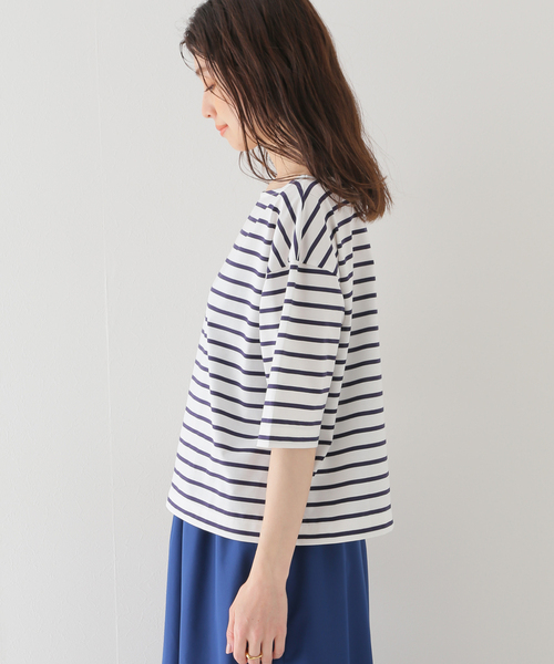 SLOBE IENA(スローブイエナ)の「【HYGGE/ヒュッゲ】ボーダーカットソー(Tシャツ/カットソー・レディース・ブラック/ネイビー/ブルー・FREE)」の12枚目の写真