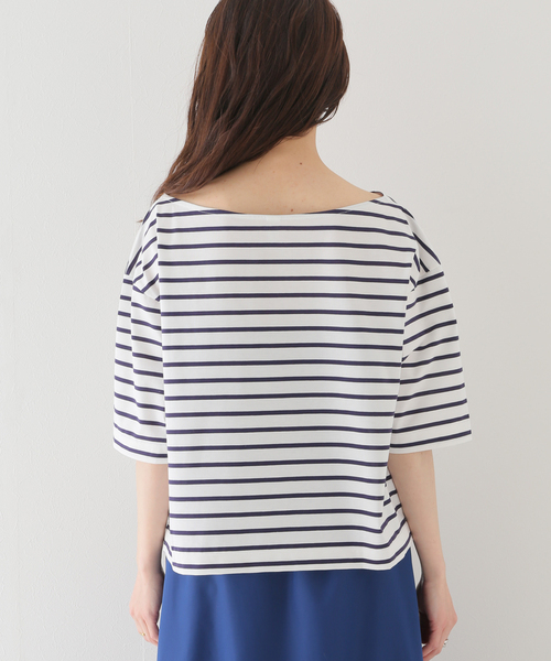 SLOBE IENA(スローブイエナ)の「【HYGGE/ヒュッゲ】ボーダーカットソー(Tシャツ/カットソー・レディース・ブラック/ネイビー/ブルー・FREE)」の13枚目の写真