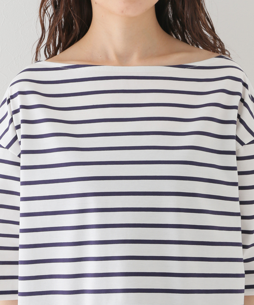 SLOBE IENA(スローブイエナ)の「【HYGGE/ヒュッゲ】ボーダーカットソー(Tシャツ/カットソー・レディース・ブラック/ネイビー/ブルー・FREE)」の14枚目の写真