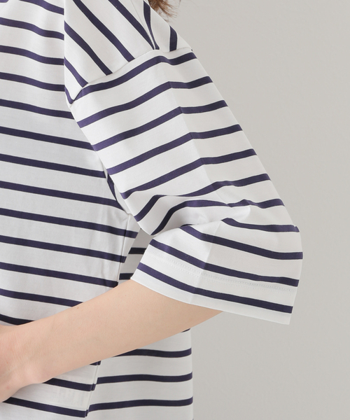 SLOBE IENA(スローブイエナ)の「【HYGGE/ヒュッゲ】ボーダーカットソー(Tシャツ/カットソー・レディース・ブラック/ネイビー/ブルー・FREE)」の17枚目の写真