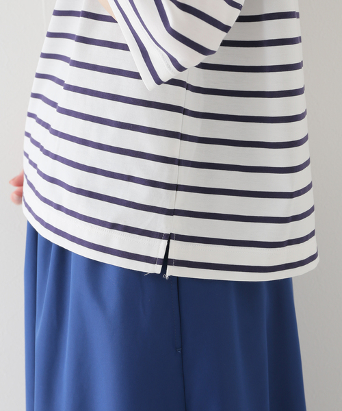 SLOBE IENA(スローブイエナ)の「【HYGGE/ヒュッゲ】ボーダーカットソー(Tシャツ/カットソー・レディース・ブラック/ネイビー/ブルー・FREE)」の18枚目の写真