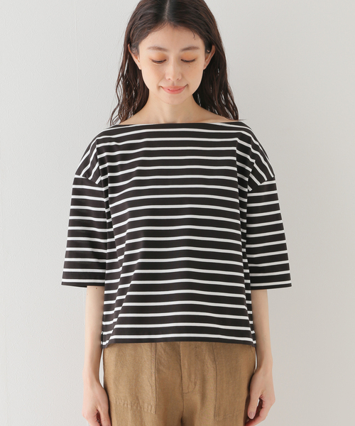 SLOBE IENA(スローブイエナ)の「【HYGGE/ヒュッゲ】ボーダーカットソー(Tシャツ/カットソー・レディース・ブラック/ネイビー/ブルー・FREE)」の21枚目の写真