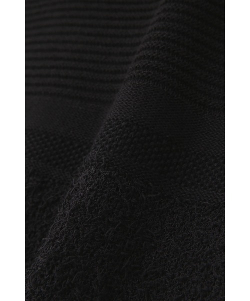 BLUE TORNADO（ブルートルネード）の「BLUE TORNADO∴異素材ボーダーVネック半袖ニット（ニット/セーター・メンズ・アイボリー/ブラック・M）」の16枚目の写真