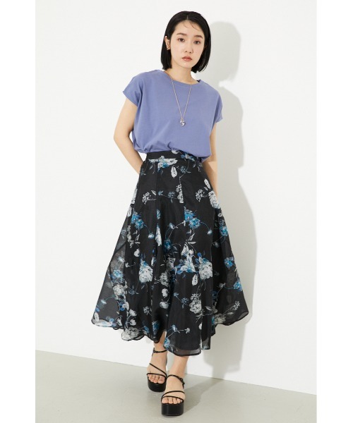 rienda（リエンダ）の「ランダムパネルフレアスカート（スカート・レディース・ブラック/パープル/アイボリー・SMALL/MEDIUM）」の3枚目の写真