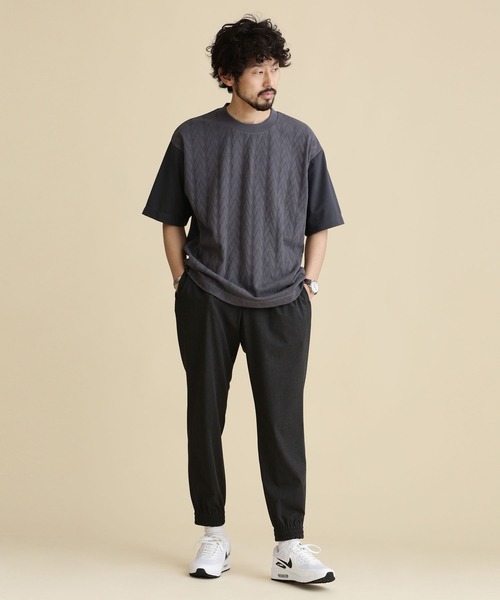 NANO universe(ナノユニバース)の「LB.04/ツートン切り替えTシャツ(Tシャツ/カットソー・メンズ・オフホワイト/チャコール/ベージュ・L/S/M/XL)」の9枚目の写真