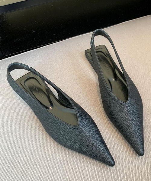 SMILE ORCHID（スマイルオーキッド）の「フラット　ポインテッドトゥバックストラップサンダル（サンダル・レディース・ホワイト/グリーン/ブラック・37/38/39）」の3枚目の写真