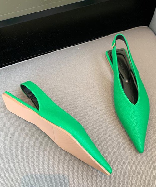 SMILE ORCHID（スマイルオーキッド）の「フラット　ポインテッドトゥバックストラップサンダル（サンダル・レディース・ホワイト/グリーン/ブラック・37/38/39）」の15枚目の写真