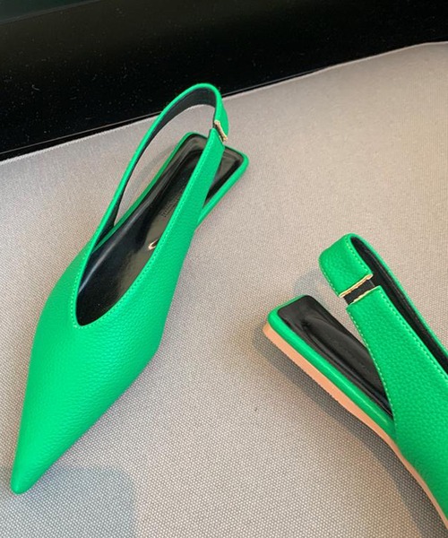 SMILE ORCHID（スマイルオーキッド）の「フラット　ポインテッドトゥバックストラップサンダル（サンダル・レディース・ホワイト/グリーン/ブラック・37/38/39）」の8枚目の写真
