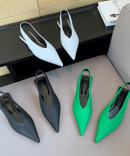 SMILE ORCHID（スマイルオーキッド）の「フラット　ポインテッドトゥバックストラップサンダル（サンダル・レディース・ホワイト/グリーン/ブラック・37/38/39）」の12枚目の写真