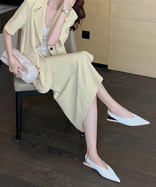 SMILE ORCHID（スマイルオーキッド）の「フラット　ポインテッドトゥバックストラップサンダル（サンダル・レディース・ホワイト/グリーン/ブラック・37/38/39）」の5枚目の写真