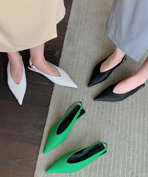 SMILE ORCHID（スマイルオーキッド）の「フラット　ポインテッドトゥバックストラップサンダル（サンダル・レディース・ホワイト/グリーン/ブラック・37/38/39）」の18枚目の写真