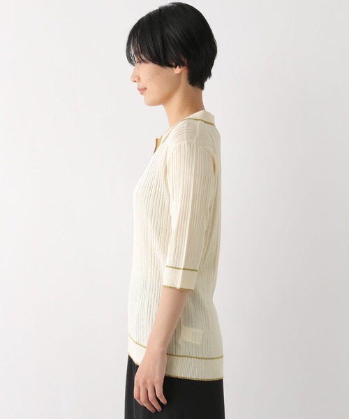 LEPSIM（レプシィム）の「12ゲージニットポロプルオーバー　278690（ニット/セーター・レディース・アイボリー/ネイビー・MEDIUM/LARGE）」の7枚目の写真