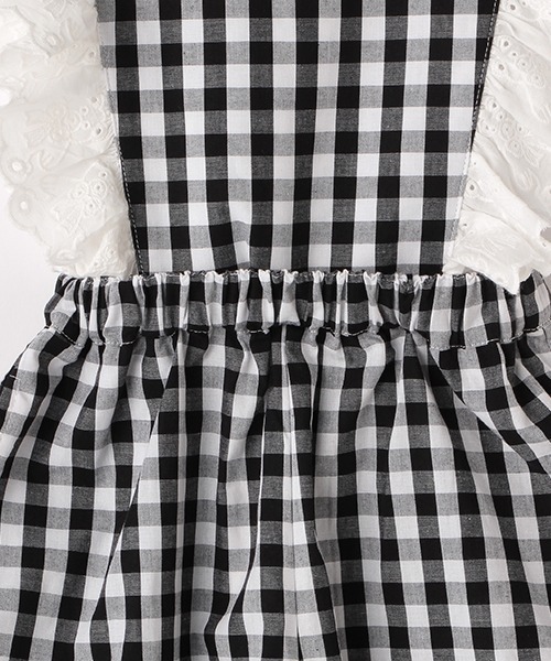 b・ROOM（ビールーム）の「くまレース2wayオールインワン（サロペット/オーバーオール・キッズ・ブラック/ベージュ/サックスブルー・100cm/90cm/120cm/130cm/110cm）」の9枚目の写真