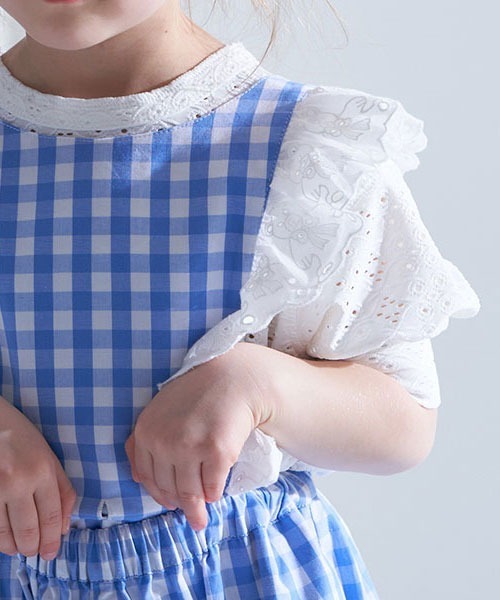 b・ROOM（ビールーム）の「くまレース2wayオールインワン（サロペット/オーバーオール・キッズ・ブラック/ベージュ/サックスブルー・100cm/90cm/120cm/130cm/110cm）」の16枚目の写真