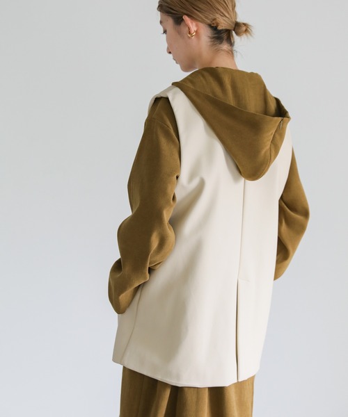 select MOCA（セレクトモカ）の「Uネック2wayフード付きロングワンピース（ワンピース・レディース・オフホワイト/サックスブルー/カーキオリーブ・FREE）」の14枚目の写真