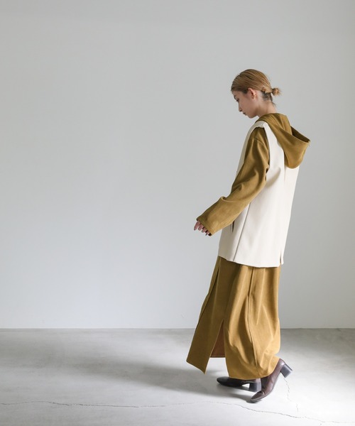 select MOCA（セレクトモカ）の「Uネック2wayフード付きロングワンピース（ワンピース・レディース・オフホワイト/サックスブルー/カーキオリーブ・FREE）」の13枚目の写真