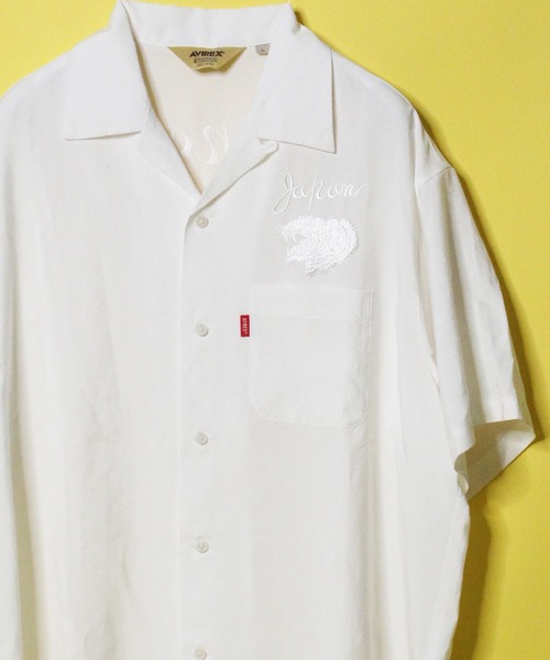 AVIREX（アヴィレックス）の「【直営店限定】半袖 シャツ スーベニア タイガー / S/S SHIRT SOUVENIR TIGER / アヴィレックス / AVIREX（シャツ/ブラウス・メンズ・ブラック/ベージュ/オフホワイト・MEDIUM/LARGE/X-LARGE/XX-LARGE）」の8枚目の写真