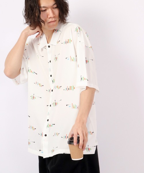 Revo.（レボ）の「Revo. ブラッシュパターンSSシャツ（シャツ/ブラウス・メンズ・ホワイト/ブラック・1/2）」の19枚目の写真