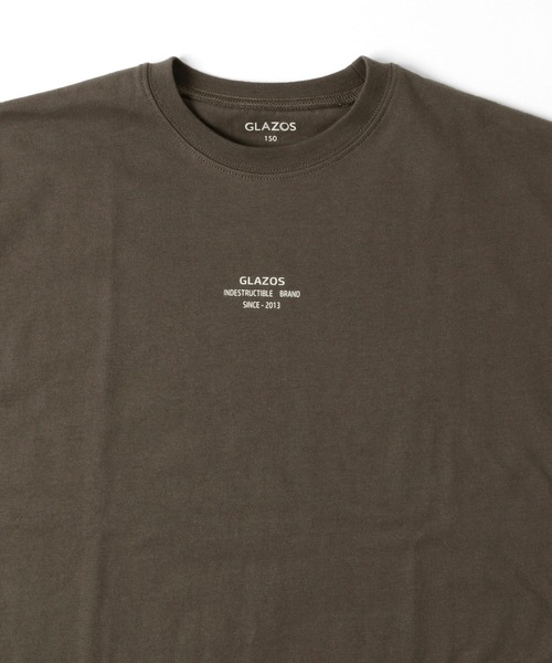 GLAZOS（グラソス）の「天竺・ドロップショルダー袖ポケット裾レイヤード半袖Tシャツ（Tシャツ/カットソー・キッズ・ライトブルー/チャコールグレー/ライトカーキ・140cm/170cm/160cm/130cm/150cm）」の10枚目の写真