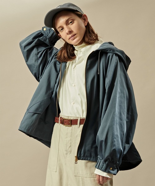 kha:ki(カーキ)の「「KHA:KI / カーキ」WIDE SLEEVE ZIP UP PARKA(ブルゾン・レディース・カーキ/ブルーグレー/オレンジ・1/2)」の2枚目の写真