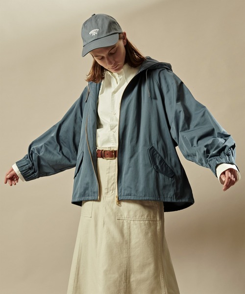 kha:ki(カーキ)の「「KHA:KI / カーキ」WIDE SLEEVE ZIP UP PARKA(ブルゾン・レディース・カーキ/ブルーグレー/オレンジ・1/2)」の5枚目の写真