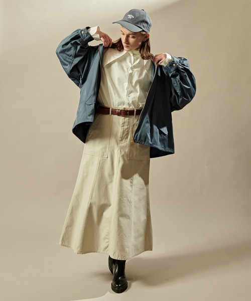 kha:ki(カーキ)の「「KHA:KI / カーキ」WIDE SLEEVE ZIP UP PARKA(ブルゾン・レディース・カーキ/ブルーグレー/オレンジ・1/2)」の6枚目の写真