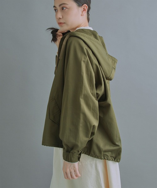 kha:ki(カーキ)の「「KHA:KI / カーキ」WIDE SLEEVE ZIP UP PARKA(ブルゾン・レディース・カーキ/ブルーグレー/オレンジ・1/2)」の11枚目の写真