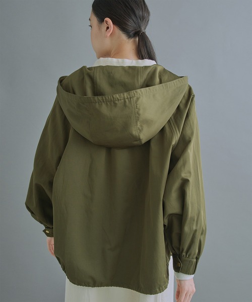 kha:ki(カーキ)の「「KHA:KI / カーキ」WIDE SLEEVE ZIP UP PARKA(ブルゾン・レディース・カーキ/ブルーグレー/オレンジ・1/2)」の14枚目の写真