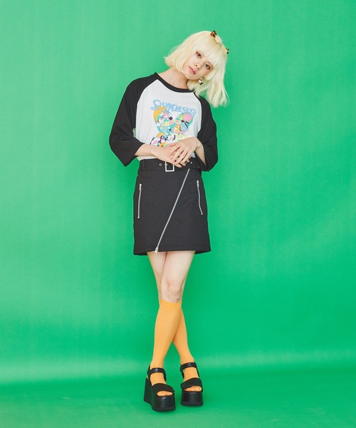 PUNYUS(プニュズ)の「ピースマークラグランTシャツ(Tシャツ/カットソー・レディース・ブラック/イエロー/グリーン・1/2/4/3)」の6枚目の写真