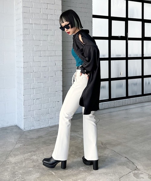 PAGEBOY(ページボーイ)の「モア楽フィットスラックス(スラックス・レディース・ブラック/オフホワイト/ブラウン系その他/オレンジ/ミント・S/M/L)」の7枚目の写真