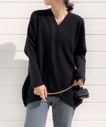 Q | やわもちVネックニット(ニット/セーター)