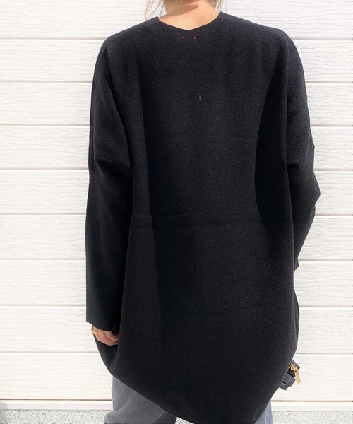 Q（キュー）の「やわもちVネックニット（ニット/セーター・レディース・バイオレット/ブラック/ピンク・MEDIUM）」の10枚目の写真